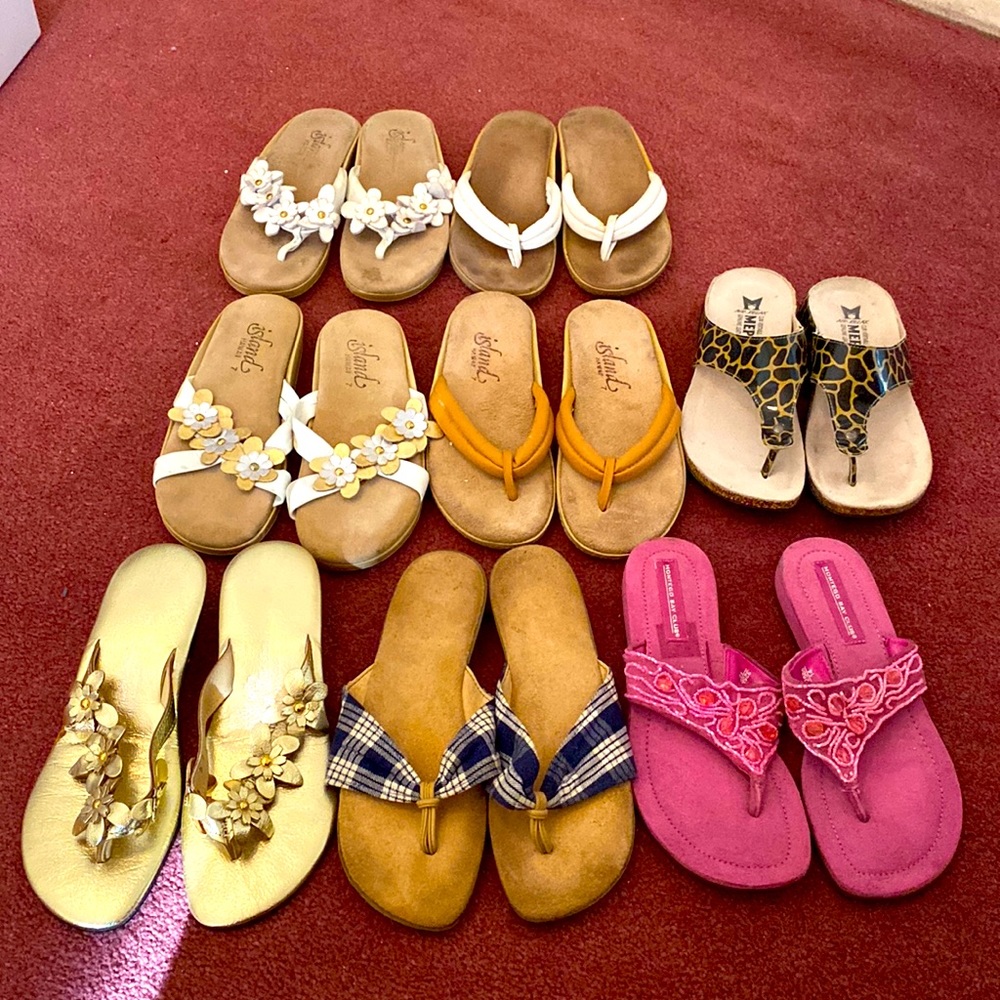 Ten pairs of flip-flops from Hawaii one from Jamaica Two from Italy